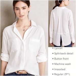 Anthropologie Cloth & Stone Split Back Button Down